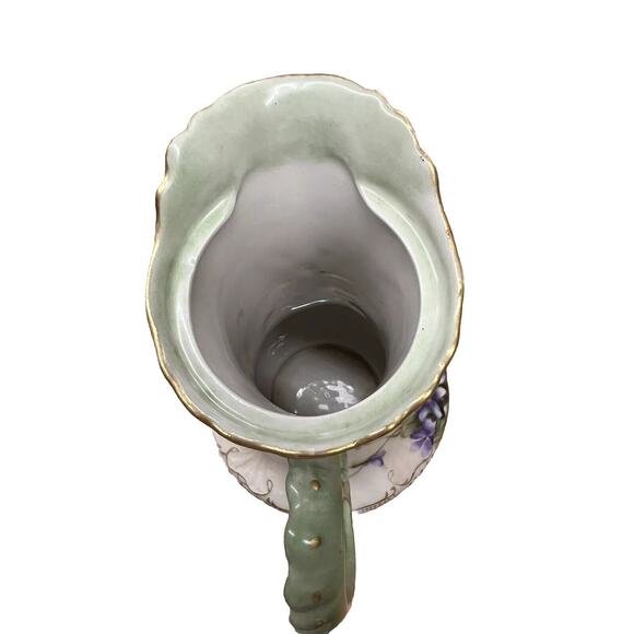 Antique Jean Pouyat Limoges Chocolate Pot Floral With Gold Gilt - Picture 5 of 15